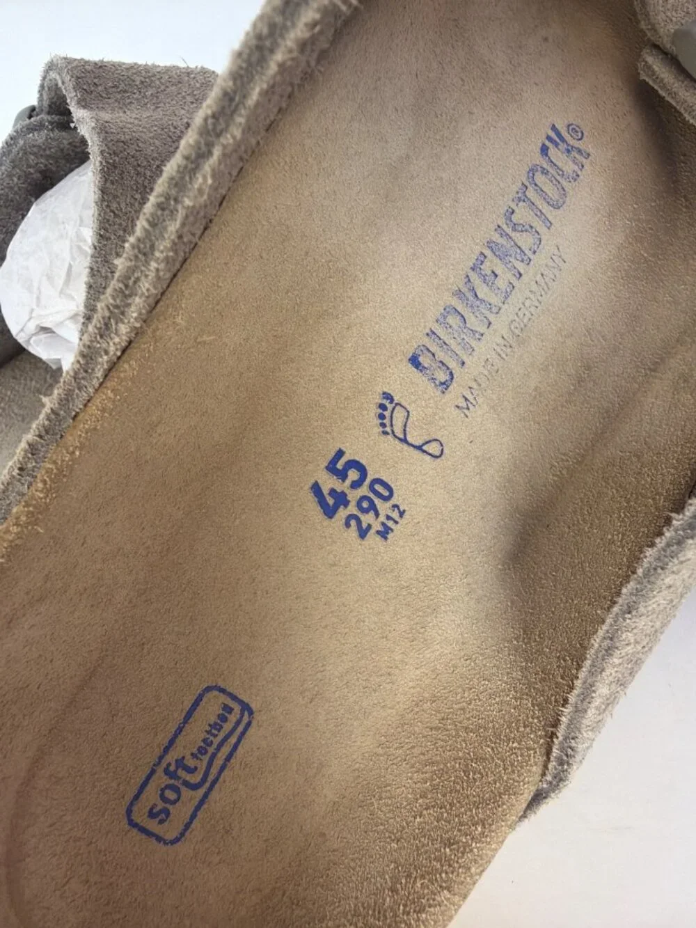 Birkenstock Arizona Suede Unisex Sandals Stone Coin Gray Men Size 45 - Picture 8 of 10